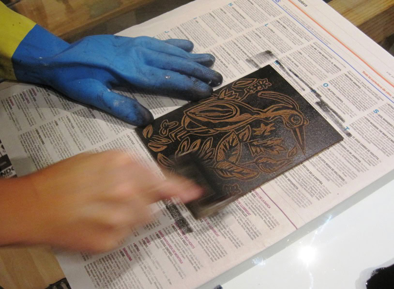 Ejemplo de linograbado realizado en El Visor