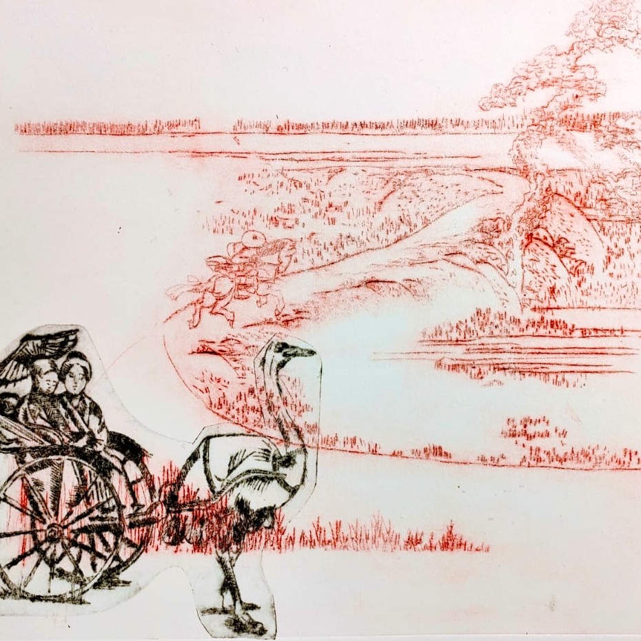 Ejemplo de punta seca sobre metal