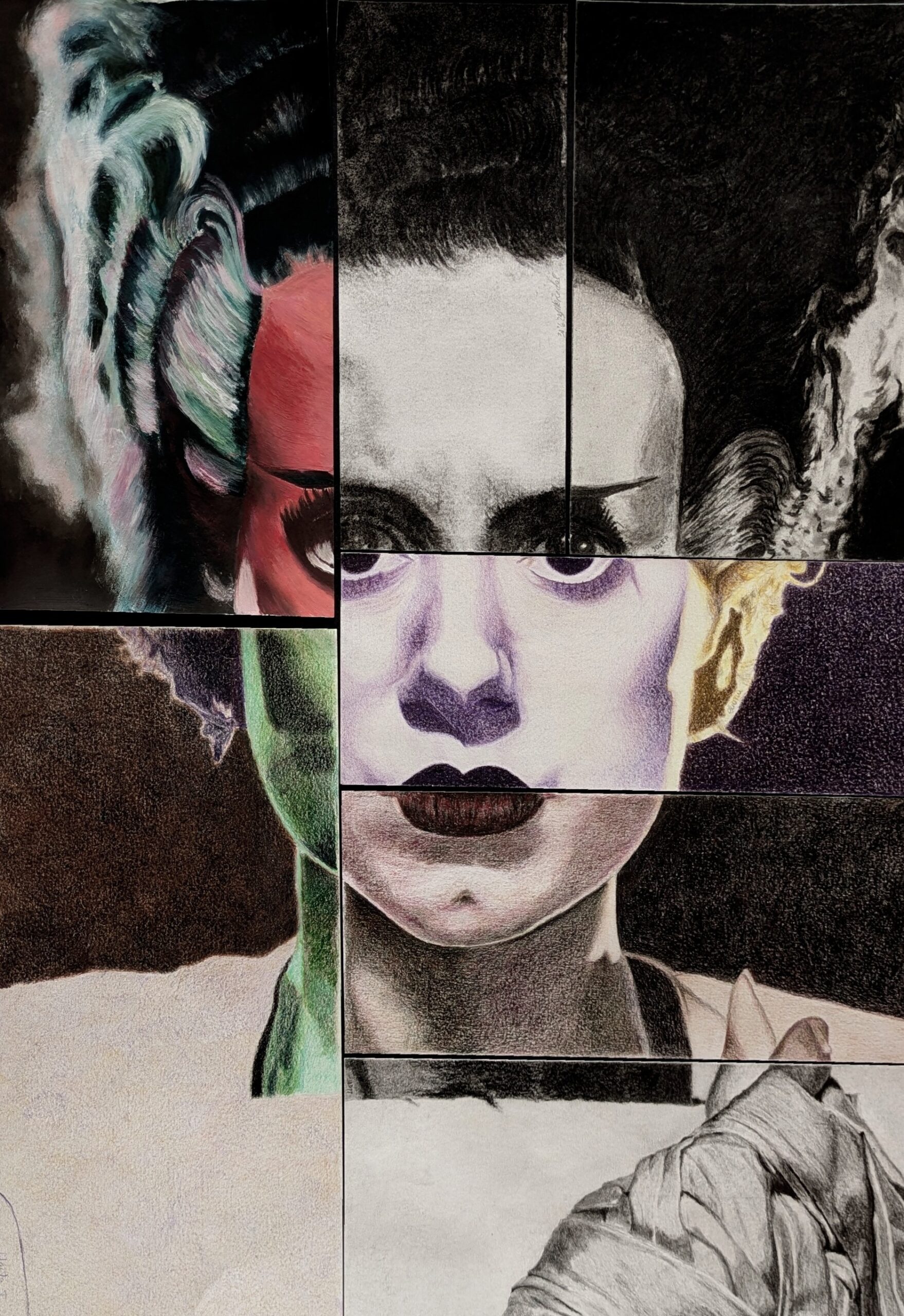 Dibujo de una mano en blanco y negro para estudiar luces, sombras y volumen.